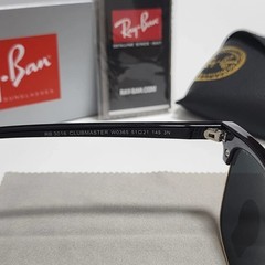 Ray-Ban RB3016 Sunglasses Clubmaster Classic Black Frame Glass Gray Lens 51-21mm