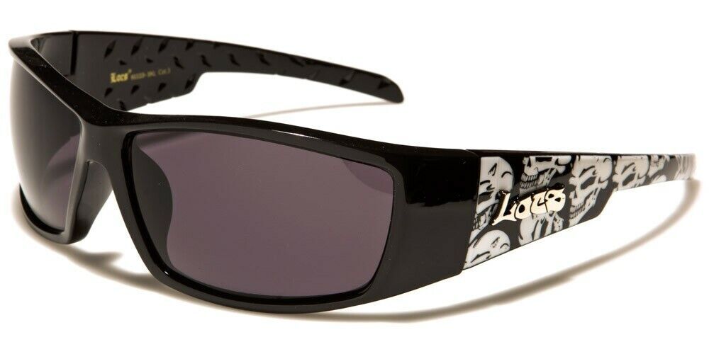 LOCS HARDCORE CHOLO GANGSTER SHADES MAD DOGGER SKULL PRINT SUNGLASSES 123