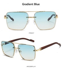 Men’s Metal Sunglasses Square Half Frame Rice Nails Casual Trend Personality