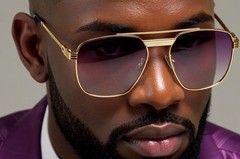 Sunglasses Men Fashion Retro Style Square Gold Frame Classic Designer Hip Hop