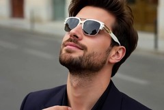 Men Sunglasses Fashion Square Gold Clear Lens Retro Hip Hop Rapper Style Shades