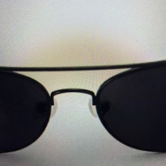 Men’s Aviator Sunglasses – Black Solid Metal Frame, Black Plastic Lenses