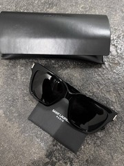 Saint Laurent SL 507 Sunglasses in Shiny Black & Solid Grey All NIB $420