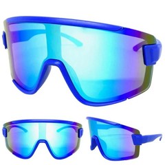 Sport Men Baseball Running Ski Sunglasses Retro Reflective Big Large Single Lens