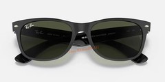 Ray-Ban New Wayfarer RB2132 Sunglasses Matte Black Frame G-15 Green Lens 55mm
