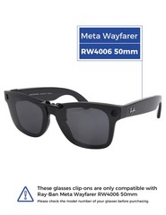 Polarized Clip-on Sunglasses for Ray-Ban Meta Wayfarer RW4006 & Gen 2 RW4012 …