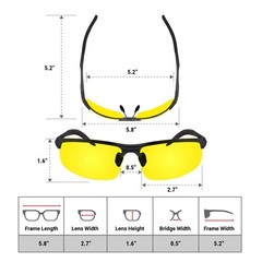 Set of 2 Polarized Day & Night Driving Glasses – Yellow Night Vision Sunglasses