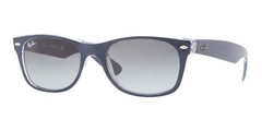 Ray-Ban Mens New Wayfarer Sunglasses – Top Matte Blue On Trasparent / Grey