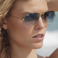 Sunglasses Aviator 3025 001/3f Light Blue Gradient Lenses-Ray Ban Standard Size