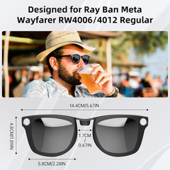 4Pcs Polarized Clip for Ray-Ban Meta Wayfarer & Gen 2 (RW4006/RW4012 Standard 50