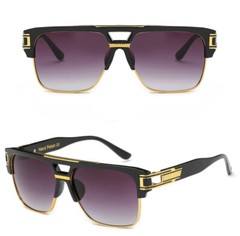 New Men Sunglasses Lentes Designer Black Frame Clear Gold Gafas Sol Women Beach
