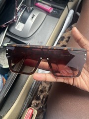Louis Vuitton Oversized Shield Sunglasses Brown Tortoiseshell Tinted Z0986