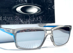 NEW Oakley MAINLINK Grey Ink POLARIZED Galaxy Chrome Lens Sunglass XL 9264-42