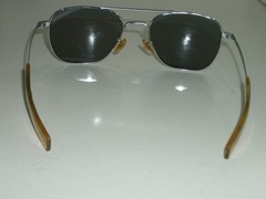 57[]20mm AMERICAN OPTICAL USA SHINY-SILVER UV CRYSTAL ORIGINAL-PILOT SUNGLASSES