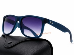 Ray-Ban Justin RB4165 Square Sunglasses Blue Rubber Grey Gradient Unisex 54mm