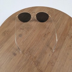 Ray-Ban RB3447 Round Metal Sunglasses Mens 50-21 Gold Green Round 001 Made Italy