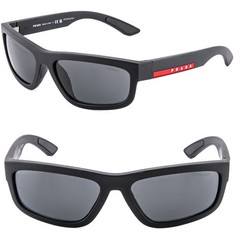 PRADA 05Z Linea Rossa Sport Active Square Sunglass Black Wrap Mask PS05ZS 05ZS