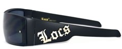Retro Locs Mens Sunglasses 100% UV400 Matte Black Frame LC54