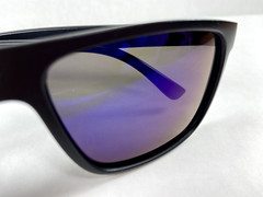 Blue Mirror Lenses Matte Black Frames Square Sunglasses 908P MADE IN CHINA