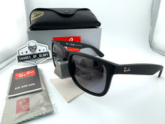 RAY-BAN JUSTIN RB4165 622/T3 RUBBER BLACK GRADIENT GREY POLARIZED SUNGLASSES 54