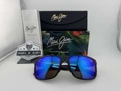 MAUI JIM RED SANDS MJ B432-2M MATTE BLACK W/ BLUE HAWAII POLARIZED SUNGLASSES
