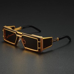 Unisex Punk Square Metal Frame Sunglasses Fashion Shades