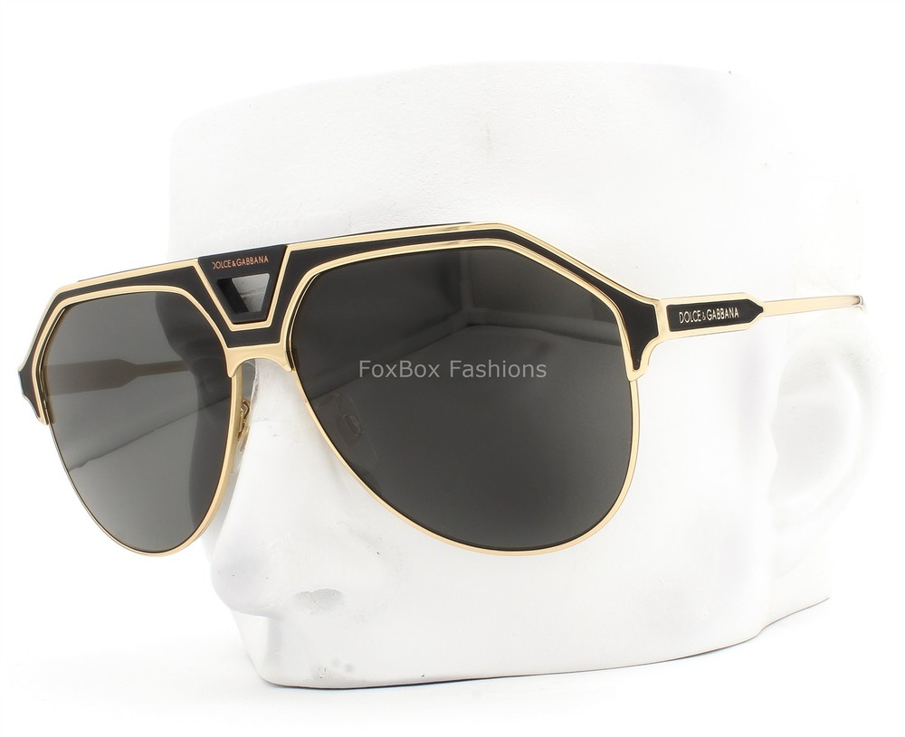 Dolce Gabbana Sunglasses Shiny Gold Matte Black DG 2257 1334/87 w/case READ