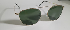 Aviator Matte Gold Polarized Green Hunter 54 mm Sunglasses Johnny Depp Metal