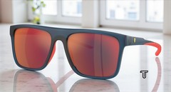 FERRARI SCUDERIA FZ6006 506 6P Opal Blue Mirror Red Blue 58 mm Men’s Sunglasses