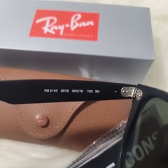 Ray-Ban RB2140 901S/A 54 MM Wayfarer Green Lens Classic Sunglasses Matte Black