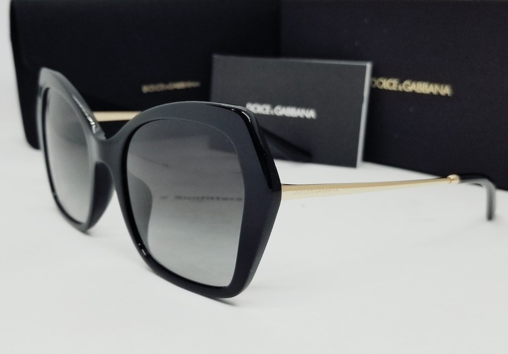 DOLCE & GABBANA black/grey gradient DG4399F 501/8G 56 sunglasses NEW IN BOX!