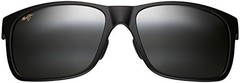 Maui Jim Sunglasses RED SANDS RECTANGULAR – MATTE BLACK/GRAY POLARIZED 59/17-140