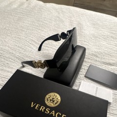 Versace 0VE4391 Shield Sunglasses Full Rim Black Frame Gray Tinted Lenses