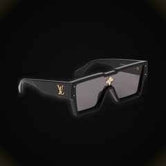 Louis Vuitton LV Cyclone Z1578E Men’s Sunglasses Black Shield Monogram Crystal