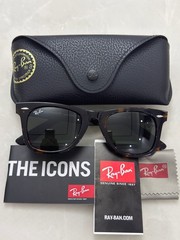 Ray-Ban Sunglasses RB2140 902 Original Wayfarer Tortoise Frame Green Lenses 50mm