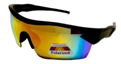Shield Sunglasses W/Black PC Frame & Multi Color Mirrored Polycarbonate Lenses.