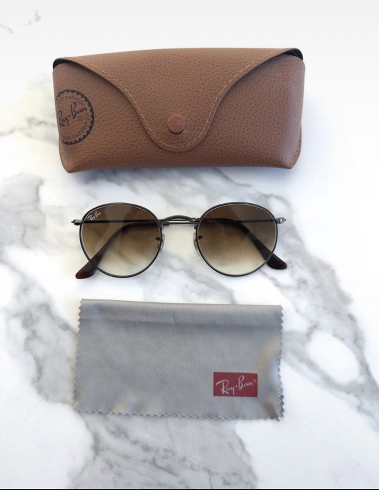 RAY BAN | ROUND MEDIUM | FLAT LENS | 3447N 004 – 51 | GUNMETAL | GRADIENT BROWN