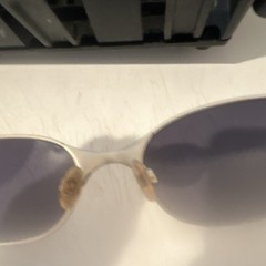 OakleyOval Metal Sunglasses Silver Frame Green Tinted Plastic Lenses