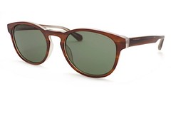Superdry SDS 5030 Oval Sunglasses Dark Brown Horn with dark Green Lenses 101