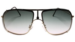 Designer Modern Upscale Fashionable Dapper Gold & Green Rectangle Sunglasses