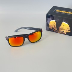 Oakley Holbrook OO9102 signature edition sunglasses frosted black frame red lens