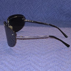 D&G DD2080/S Men’s Rimless Rectangle Sunglasses Black Lenses Silver Frame