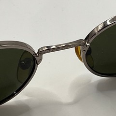 Byblos 570-S Oval Sunglasses Gold Tone Metal Green Lenses Made in Italy Small