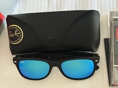 NEW Ray-Ban RB2132 NEW WAYFARER 622/17 3N Blue Mirror 55mm Sunglasses