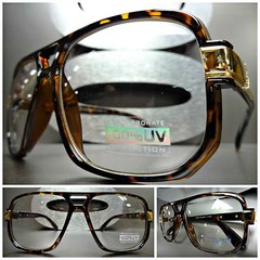 Mens or Women CLASSIC VINTAGE Style Clear Lens EYE GLASSES Tortoise & Gold Frame