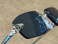 Cartier Panthere CT04940 001 M Rimless Gold Frame Black Lens Sunglasses – 140