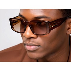 Men Sunglasses Fashion Designer Beige Retro Rectangle Trendy Style Lentes New