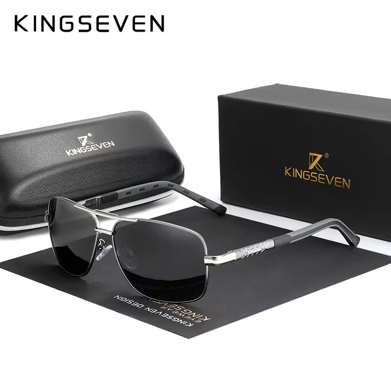 KINGSEVEN 2026 Brand Men Aluminum Sunglasses HD Polarized UV400 Mirror Male Sun