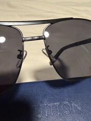 Louis Vuitton Z0259U Square Sunglasses Black Frame Gray Tinted 140mm