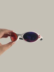 Vintage Oakley Eye Jacket Lightweight Polarized White Frames Red ​Lenses*-